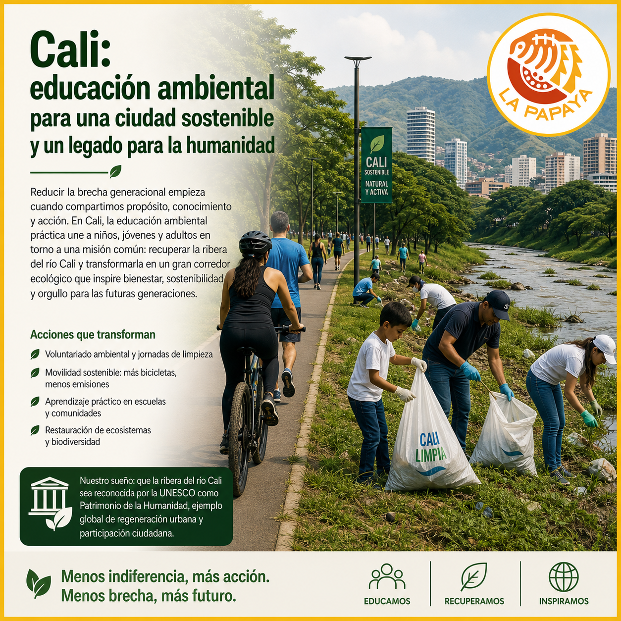 Cali hacia el futuro: educación ambiental, cultura y acción ciudadana para recuperar el río